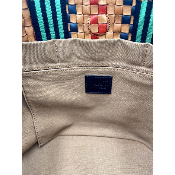 Clare V. Bateau Tote Bag Plaid Woven Checker - Picture 8 of 11